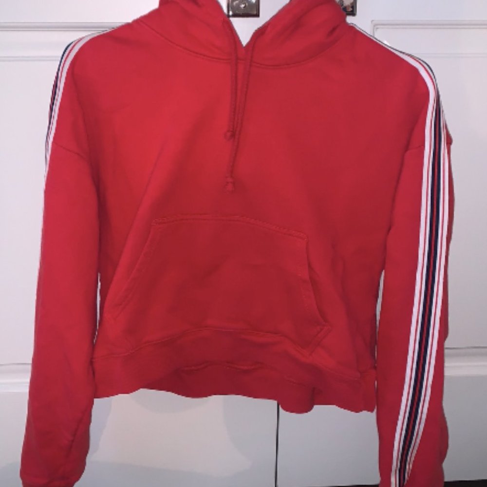 Red Aritzia Cropped Hoodie